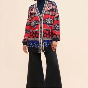 Farm Rio Sweater Sz XS hearts valentines